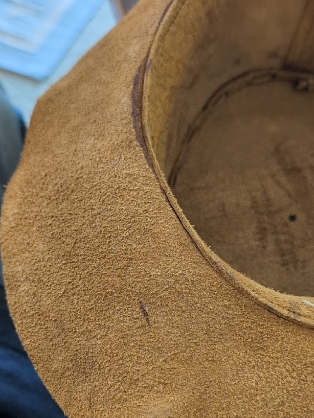 Distressed Brown Leather Cowboy Hat with Braided Band - Picture 7 of 9